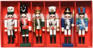 Kaemingk Christbaumschmuck, Baumschmuck Mix Nussknacker Holz 12.5cm, 6er Set