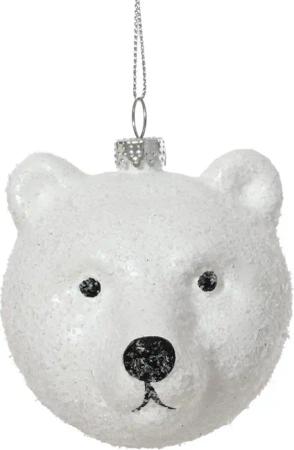 Kaemingk Christbaumschmuck, Christbaumschmuck Kunststoff 6,8cm Eisbär Figur Weiß