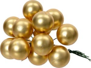 Kaemingk Weihnachtsbaumkugel, Weihnachtskugeln am Draht 2cm Glas 12 Stück - Hellgold matt