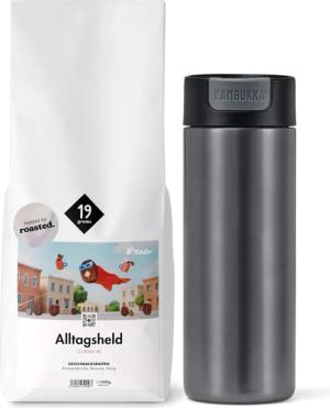 Kaffee-Geschenkset „Alltagsheld to go„ – 1x 1kg Omni-Roast Ganze Bohne und Kambukka Becher