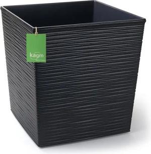 KAGM Pflanzkübel Blumenkübel square in Rillenoptik, Blumentopf Pflanzgefäß (inkl. Pflanzeinsatz)