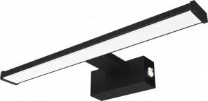 kalb LED Spiegelleuchte Spiegelleuchte chrom oder schwarz 500mm, mit integriertem Netzschalter, Schwarz
