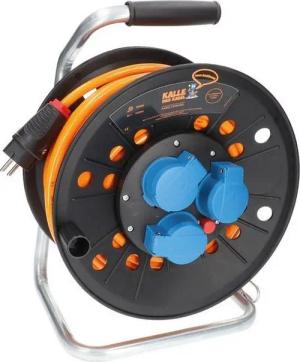 KALLE DAS KABEL Kalle Kabeltrommel Schuko 2,5 mm² Extreme Signal Orange IP44 25 Meter Kabeltrommel (Kabellänge 2500 m)