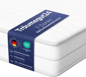 Kaltschaummatratze AquaFlex - 7-Zonen Wendematratze mit zwei Liegeseiten H2&H3, Träumegut24, verschiedene Größen, Höhen und Härtegrade