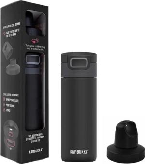 Kambukka Etna Thermobecher 500ml Edelstahl, 3in1, auslaufsicher Black Giftbox