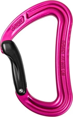 Karabiner Ocún Raven Bent rosa geschmiedet 46 g Öffnung 23 mm Festigkeit 24 kN