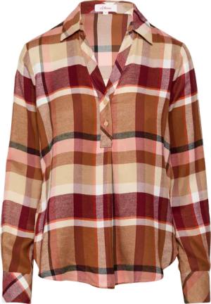 Karierte Bluse mit Hemdkragen