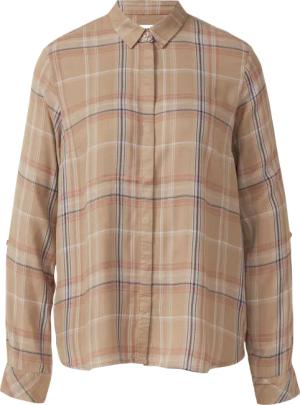 Karierte Hemdbluse aus Viskose-Modal-Mix