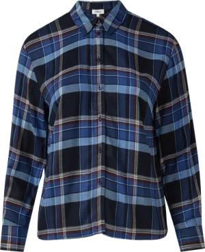 Karierte Hemdbluse mit Raffung am Rücken