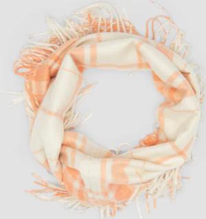 Karierter Loop-Schal mit Fransen