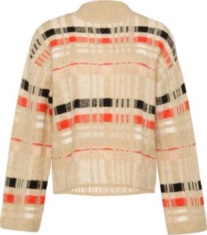 Karierter Strickpullover mit weitem Ärmel