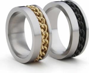 Karisma Fingerring Edelstahl 316L Herren Frauen Freundschaftsringe Panzerkette SR1173