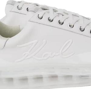 Karl Lagerfeld Low-Top Sneaker - KAPRI KUSHION SIGNIA GLÄNZENDE SNEAKER - Gr. 44 (EU) - in Weiß - für Damen