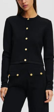 Karl Lagerfeld - WESTE MIT KNOPFDETAIL - Größe XS - schwarz