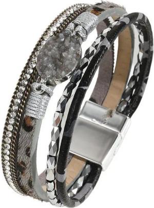 KARMA Lederarmband Damenarmband Wickelarmband Damen Magnetverschluss (Geschenk für Sie, Accessoires), Damenarmband Armschmuck Armbandset