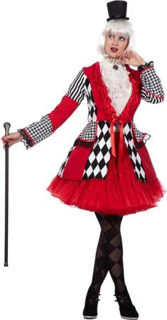 Karneval-Klamotten Kostüm Rot weiß schwarz karierte Karneval Jacke Damen, Show Jacke Frack Frauenkostüm Prunksitzung große Größen Partnerkostüm