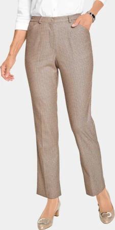 Karohose Comfort-Schnitt - beige / schwarz / kariert - Gr. 54 von Goldner Fashion