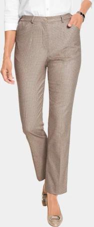Karohose Klassik-Schnitt - beige / schwarz / kariert - Gr. 26 von Goldner Fashion