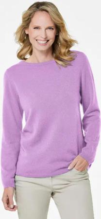 Kaschmirpullover mit U-Boot Ausschnitt - flieder - Gr. 25 von Goldner Fashion