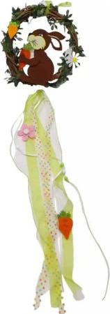 Kaufhaus le petit Osterkranz Deko Kranz Türkranz Tür Fenster Hänger Osterhase Hase Blume Wanddeko, Osterkranz Dekokranz Dekohänger aus Rattan Filz