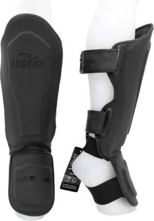 Kickbox-Schienbeinschoner Legend Best Herren/Damen Mattschwarz PU
