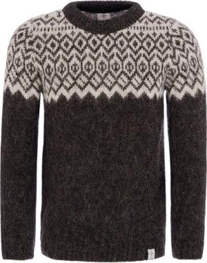 KIDKA Wollpullover Isländischer Strickpullover für Damen / Herren - Farbe schwarz / weiß - aus rauer isländischer Wolle