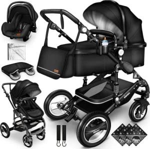 KIDUKU Kombi-Kinderwagen KIDUKU® 3 in 1 Kombi-Kinderwagen Buggy Reisebuggy inkl. Auto- Babyscha, Kindertisch