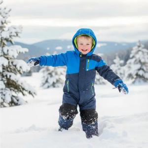 Killtec Schneeoverall Schneeanzug Kinder-Skianzug neon blau/dunkelblau langer Reißverschluss