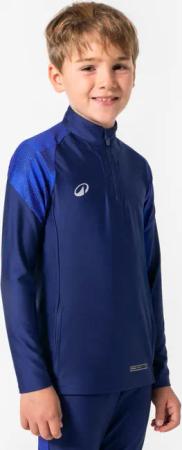 Kinder Fußball Sweatshirt 1/2 Zip - VIRALTO Kids Check marineblau/blau