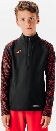 Kinder Fußball Sweatshirt 1/2 Zip - Wavy Club schwarz/rot