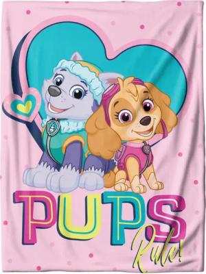 Kinderdecke Paw Patrol 130x170 cm, weich und kuschelig, passend zur Bettwäsche, MTOnlinehandel, das perfekte Geschenk für Mädchen, Fleece-Decke in rosa