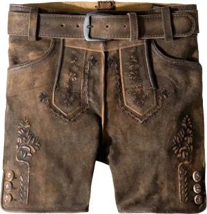 Kinderlederhose Michel (muskat gespeckt, Gr. 134-140) von Stockerpoint Trachtenkids für Unisex, Lederhosen, 100% Leder