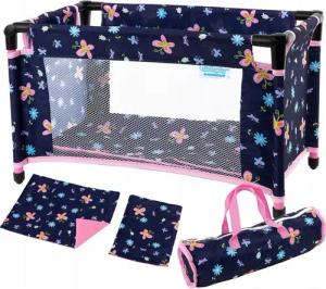 kinderplay Puppenbett Puppenreisebett – faltbar & waschbar – Spielspaß für Kinder – mit Tasc