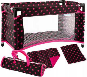 kinderplay Puppenbett Puppenreisebett mit Tasche – faltbar – Rollenspiel Zubehör – 46 cm