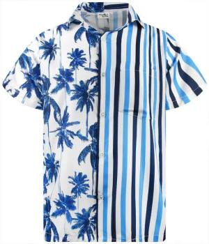 King Kameha Hawaiihemd Stripes Funky Hawaii-Hemd Herren Kurzarm Front-Tasche Stylish Unisex