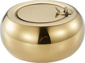 KINSI Aschenbecher Aschenbecher mit dichtschließendem Deckel - Hochwertiger Edelstahl, Easy Clean,Rutschfest - Ideal für Raucherzimmer,Büro und Zuhause