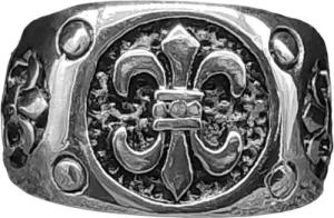 Kiss of Leather Fingerring RING FLEUR-DE-LIS, GR. 57-71 (FL25) - EDELSTAHL