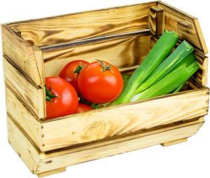 Kistenkolli Altes Land Allzweckkiste Schmales Küchenregal 40x22x29 cm in geflammt Gemüsekiste Obsthorde (Spar-Set, 1er Set)