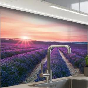 KitchenYeah Küchenrückwand selbstklebend Lavendel - Lila - Blumen, (1-tlg), Spritzschutz, Küche, Rückwand, Küchenwand, Küchenfront, 80x60 cm