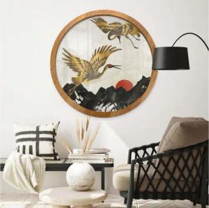 K&L Wall Art Bilderrahmen MDF Holz Bilderrahmen Rund ohne Poster Gallerie Holzrahmen, für 1 Bilder (Rahmen), 1, mit Acrylglasplatte und Wandhalterung