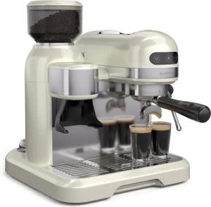 Klarstein Espressomaschine 10046424, 1.4l Kaffeekanne, Edelstahl-Siebträger, Elektrisch 19 Bar Espressomaschine Kaffemaschine Kegel-Mahlwerk