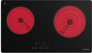 Klarstein Induktions-Kochfeld OV15-KL-CE-60Slm-Blk OV15-KL-CE-60Slm-Blk, Kochfeld 2 Zone Überhitzungsschutz Touch Timer Küche