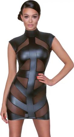 Kleid im Mattlook, vorne mit Powernet-Einsätzen