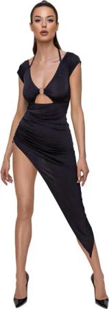 Kleid mit asymmetrischem Saum, individuell raffbar