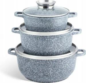 KlönBerg Topf-Set Drei große Töpfe in verschiedenen Größen mit Steinbeschichtung, Aluminium, Aluminiumguss, Keramik, Edelstahl (Multifunktional, geeignet zum Kochen, Braten und Backen!, 6-tlg., Es ist eine perfekte Geschenkidee für jeden Anlass), Innovati