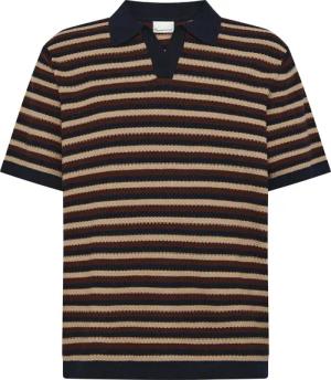 KnowledgeCotton Apparel Herren Striped Knitted Polo T-Shirt