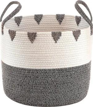 Kobolo Aufbewahrungskorb Baumwollkorb Korb in braun und weiß mit Griffen (1 St., mit Henkel), Korb ohne Deckel