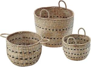 Kobolo Aufbewahrungskorb Dekokorb Set aus Seegras mit Griffen