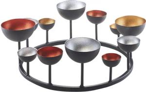 Kobolo Kerzenhalter Dekokranz Kerzenständer HUGO aus Metall, Weihnachtsdeko (Metall)