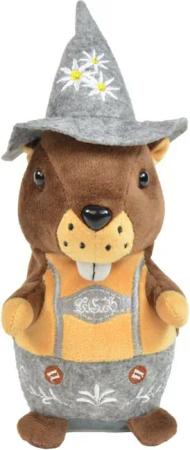 Kögler Kuscheltier Labertier Murmeltier SEPPL mit Trachtenkleidung, plappert alles nach